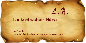 Lackenbacher Nóra névjegykártya